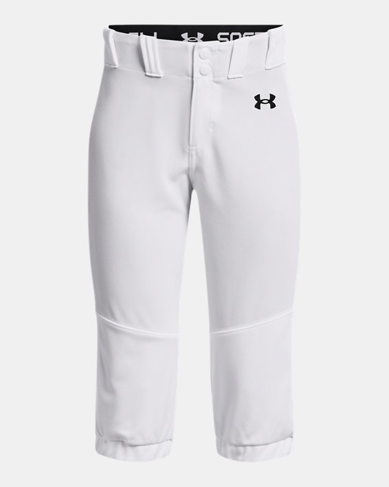 Girls' UA Utility Softball Pants, White, pdpMainDesktop image number 0